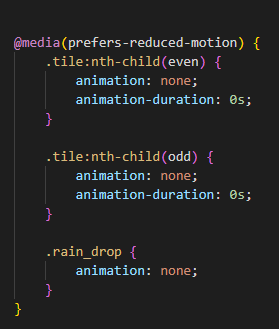 CSS selector for disabling animations